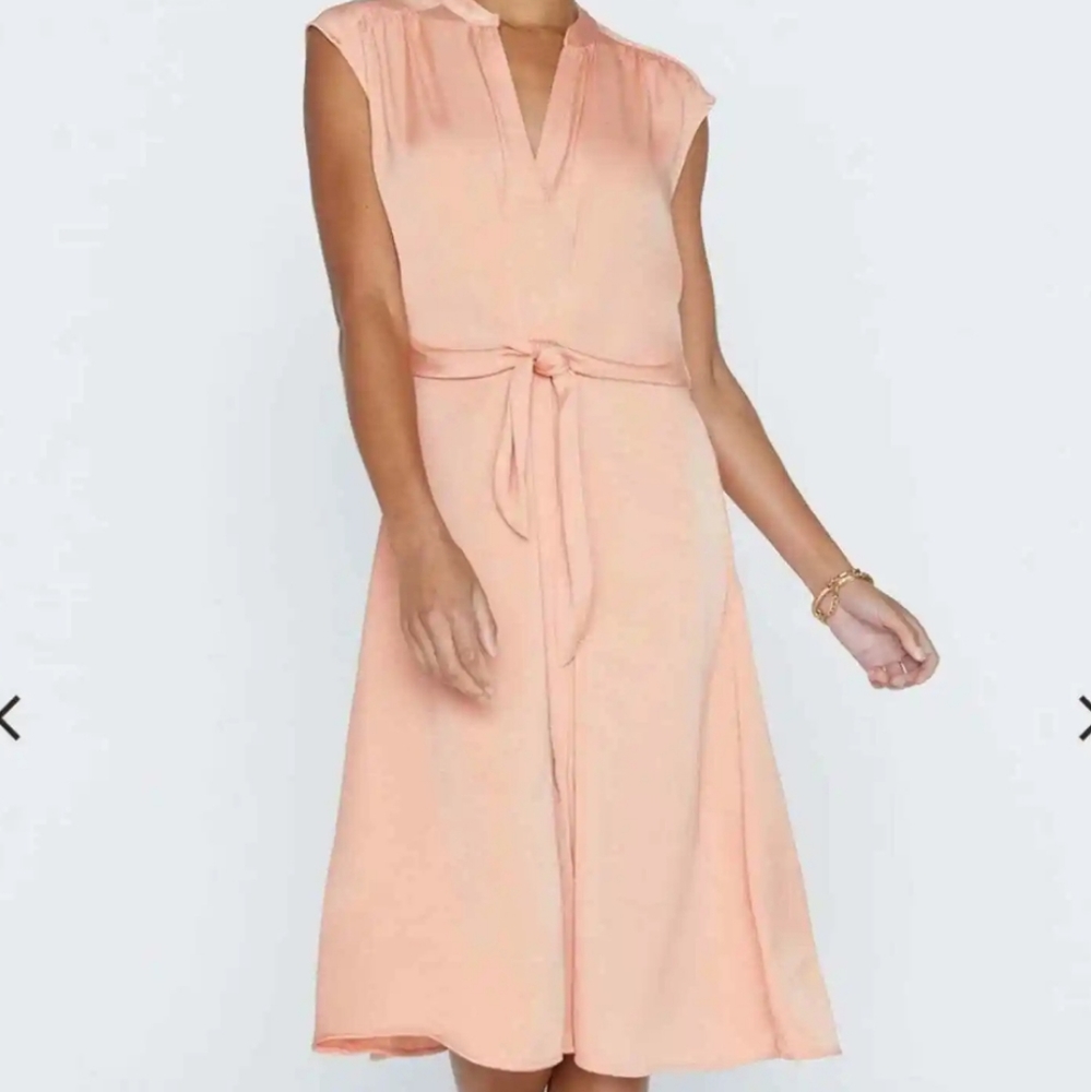 Brochu Walker Peach Tie-Waist Midi Dress